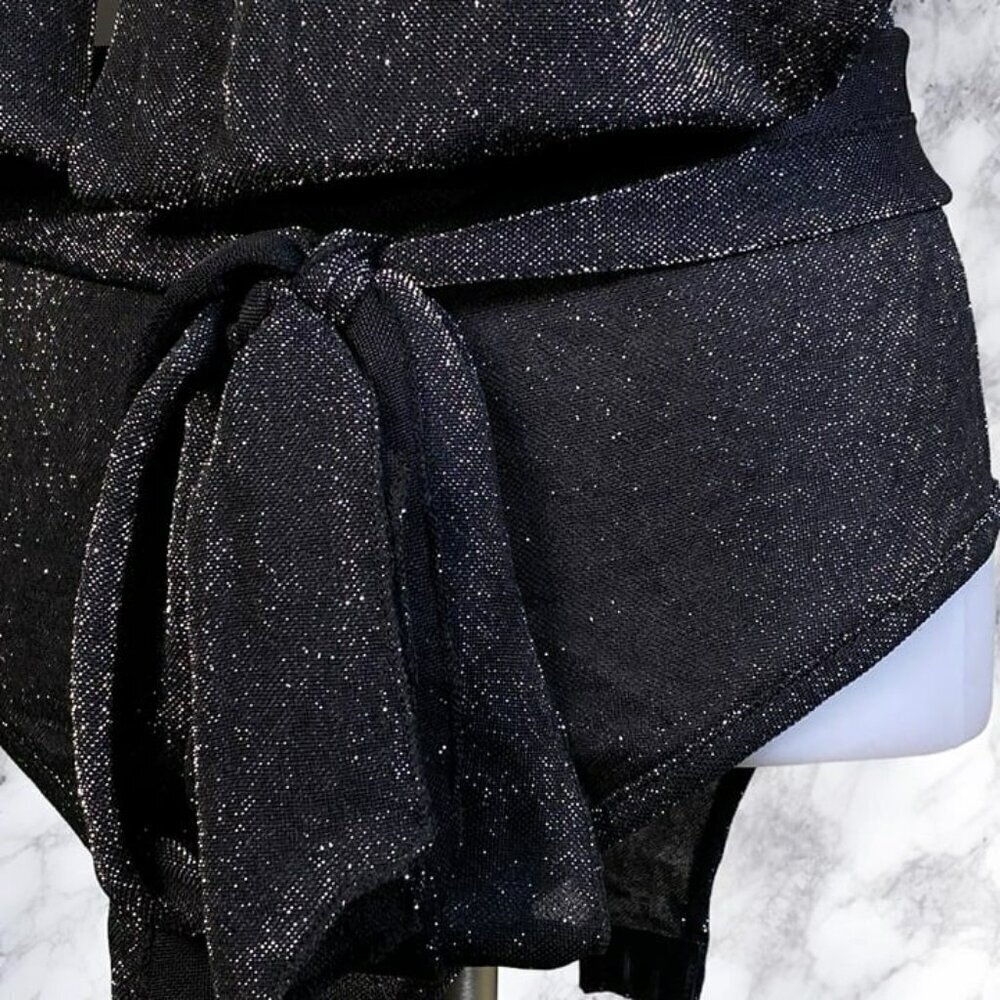 Superdown Priya Cross Back Bodysuit - Black Metallic - Picture 11 of 12